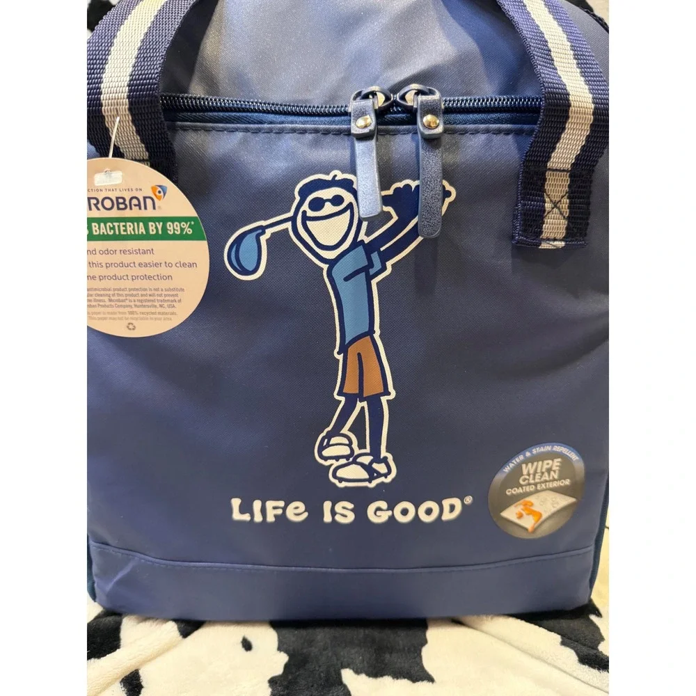 Life is Good Golf Jake Insulated Cooler Bag Blue Microban California Innovations